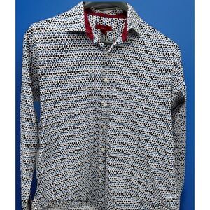 Steve Harvey Men's XXL Geo-Print Button Shirt Colorful Chic Spade Classy